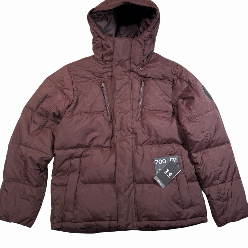 Under Armour Mens Horizon Down Crinkle Jacket 700 Fill Maroon XL 1378830-227 NWT